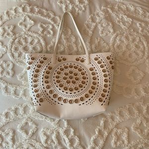 White and gold purse